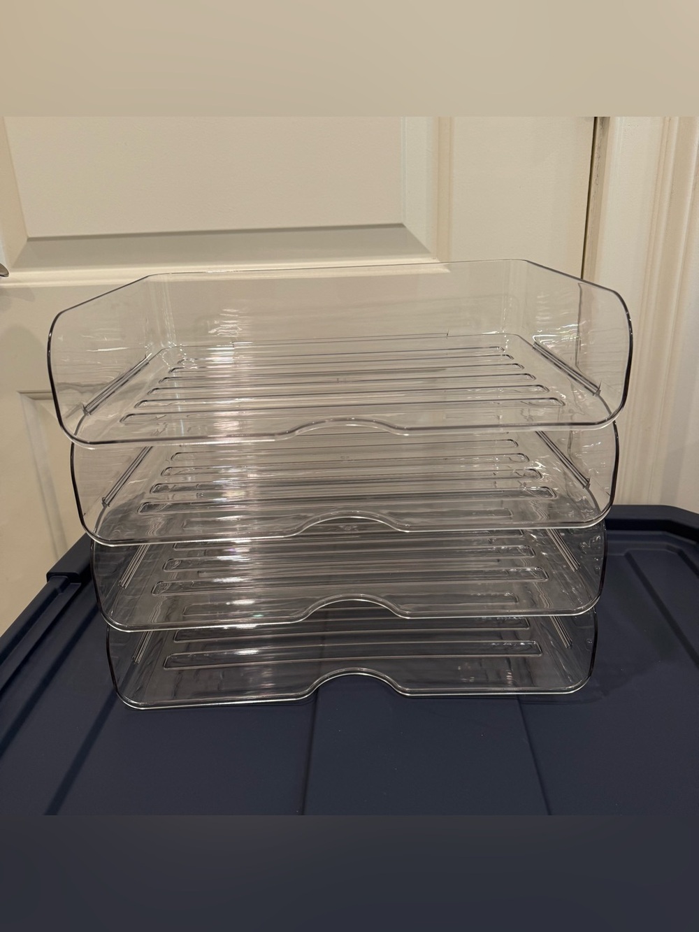 Clear acrylic 4-Tier Desktop Paper Tray - Home Storage & Organization